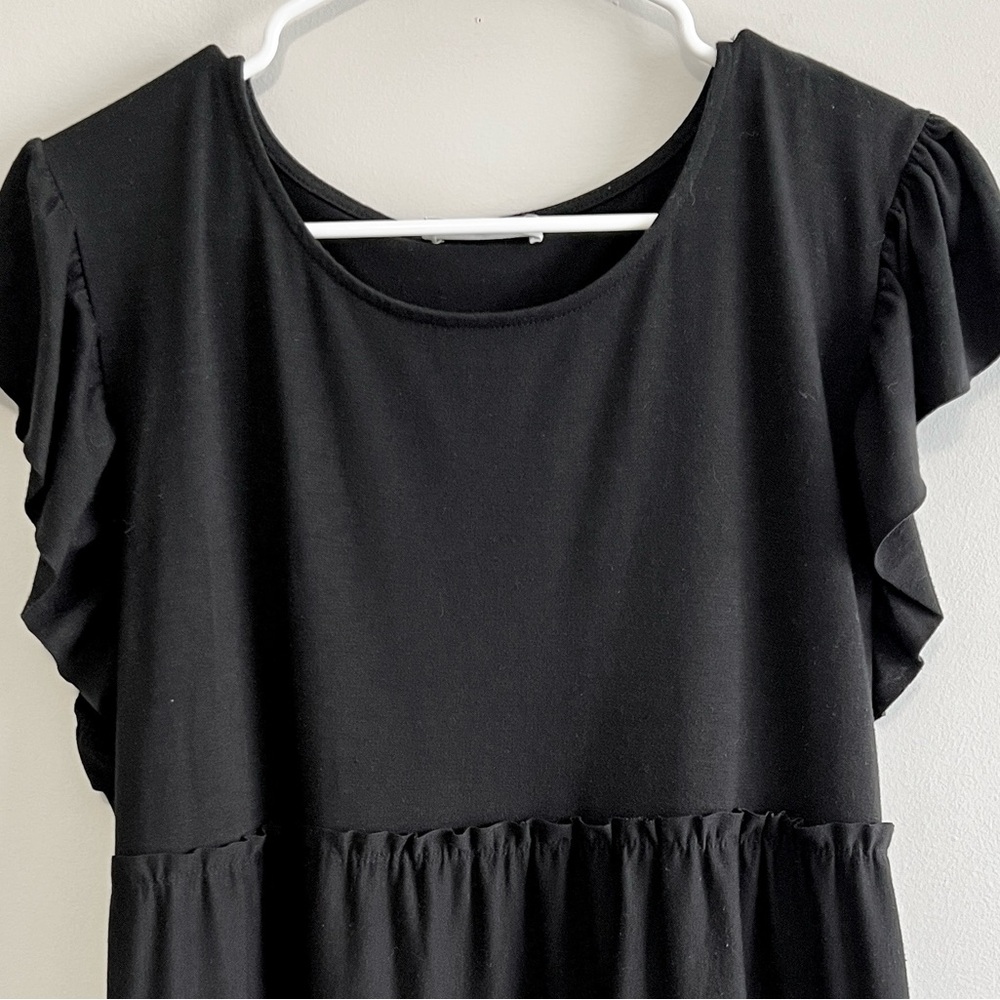 Zenana Ruffle Sleeve Tiered Tunic Top - Picture 2 of 5